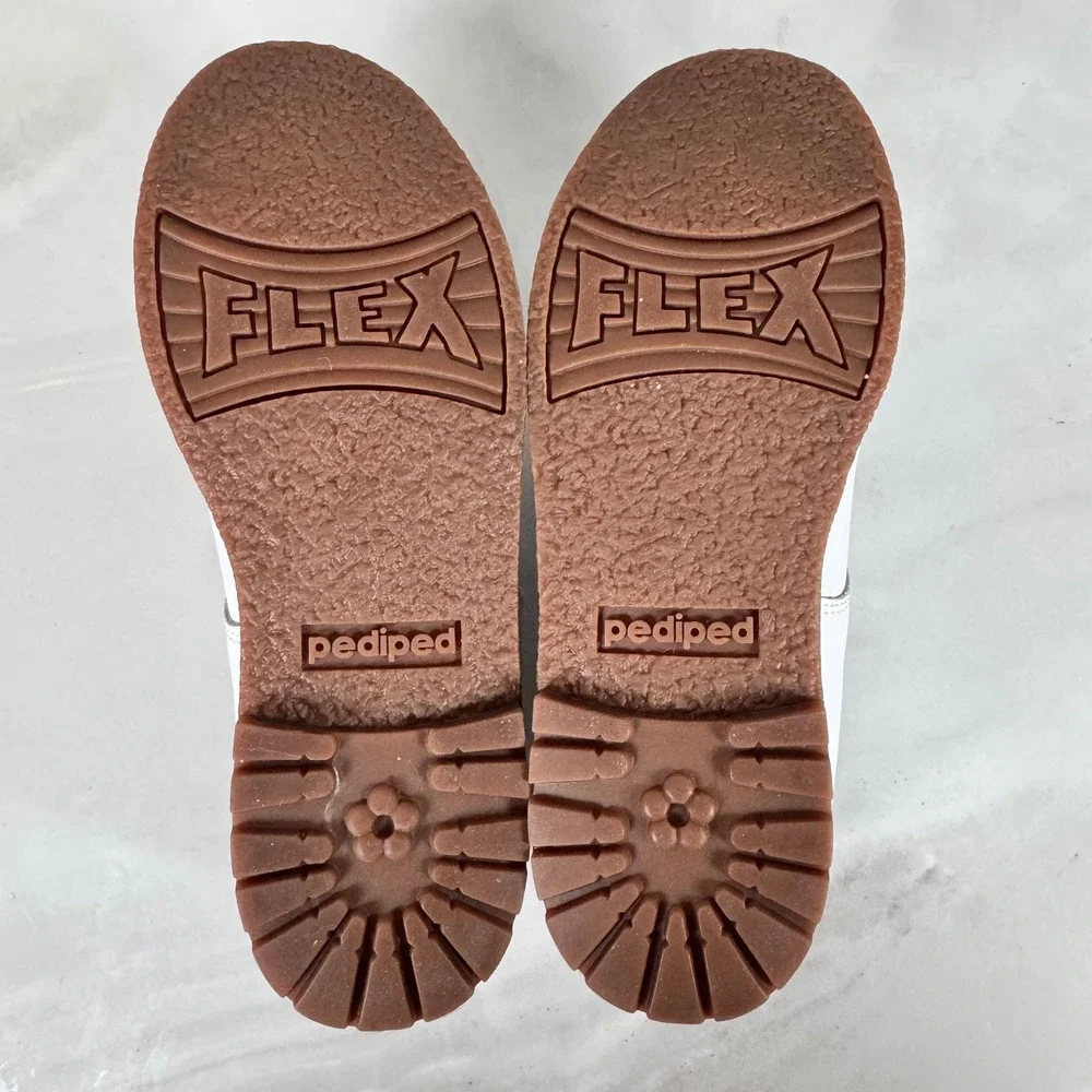 Pediped‎ White Leather Mary Jane Shoes Flex Fit Girl's EU 31 US 13-13.5